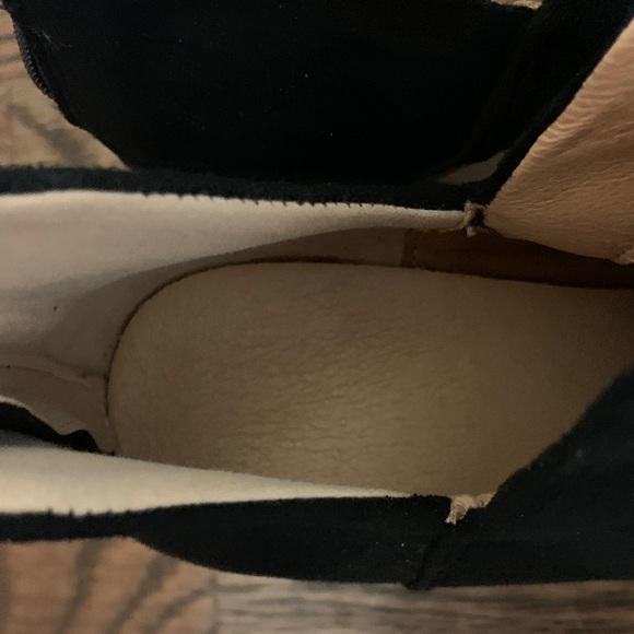 Black Suede Block Heel Ankle Boots - Picture 5 of 8